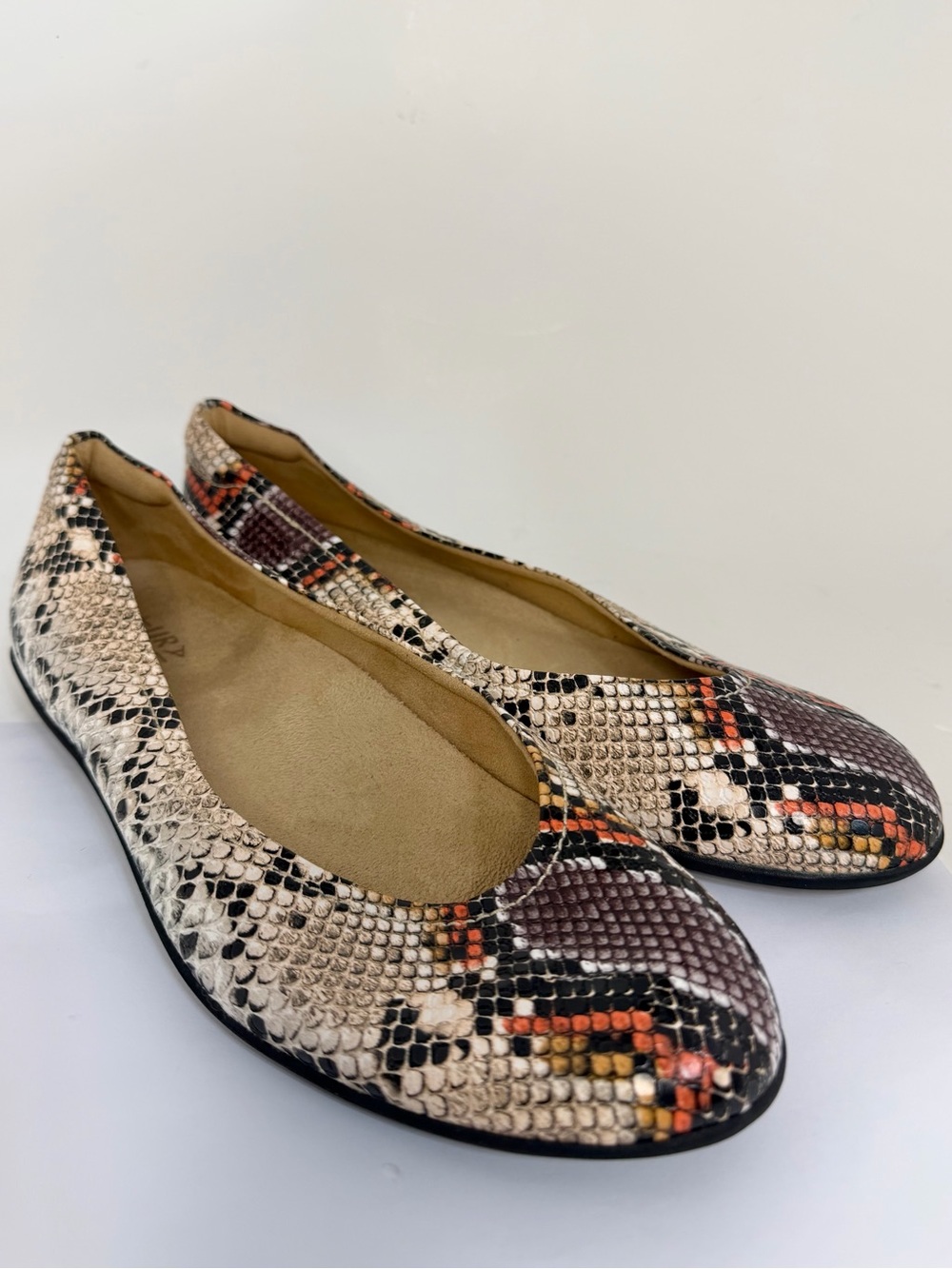 Naturalizer Vivienne Snake Print Ballet Flats Wide Snakeskin
